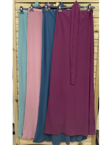 Vestido liso de gasa palabra con lazo y mangas