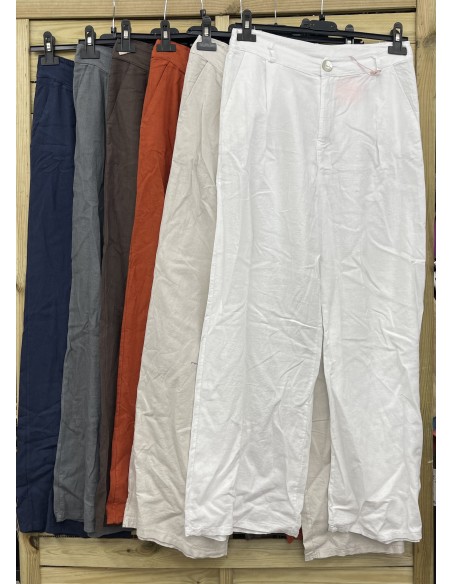 Pantalon lino pliegues Ariel
