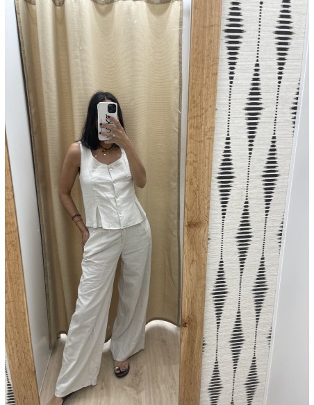 Top lino abotonado Ariel