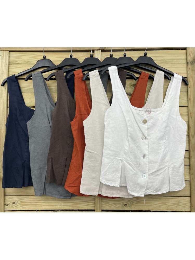 Top lino abotonado Ariel