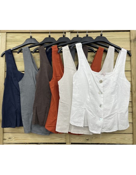 Top lino abotonado Ariel