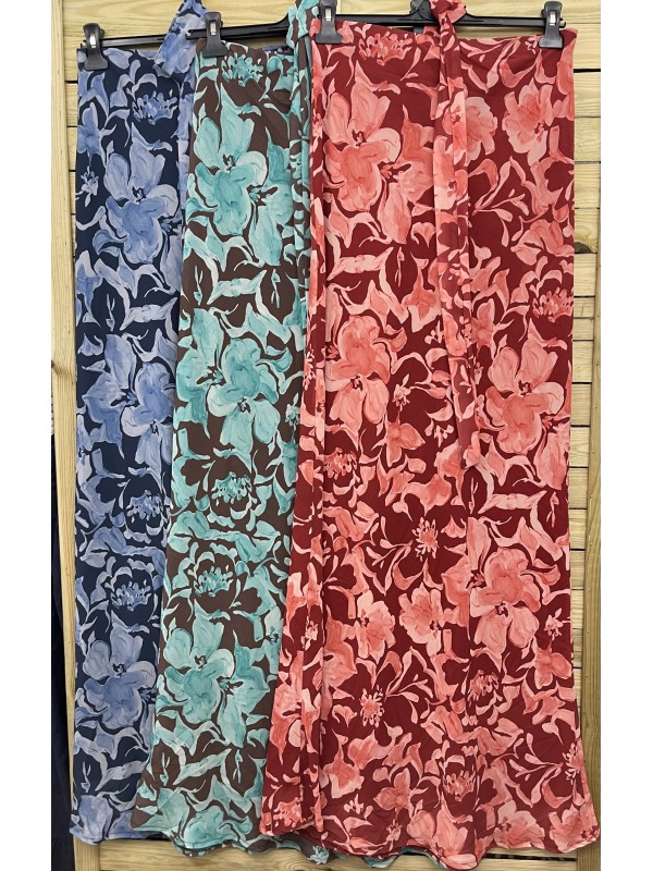 Vestido gasa palabra estampado flores con lazo