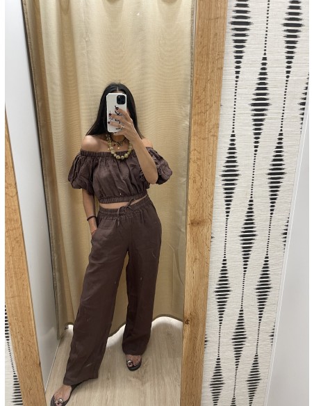 Top lino manga abullonada Aria