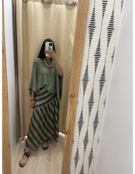 Falda bicolor de rayas diagonales