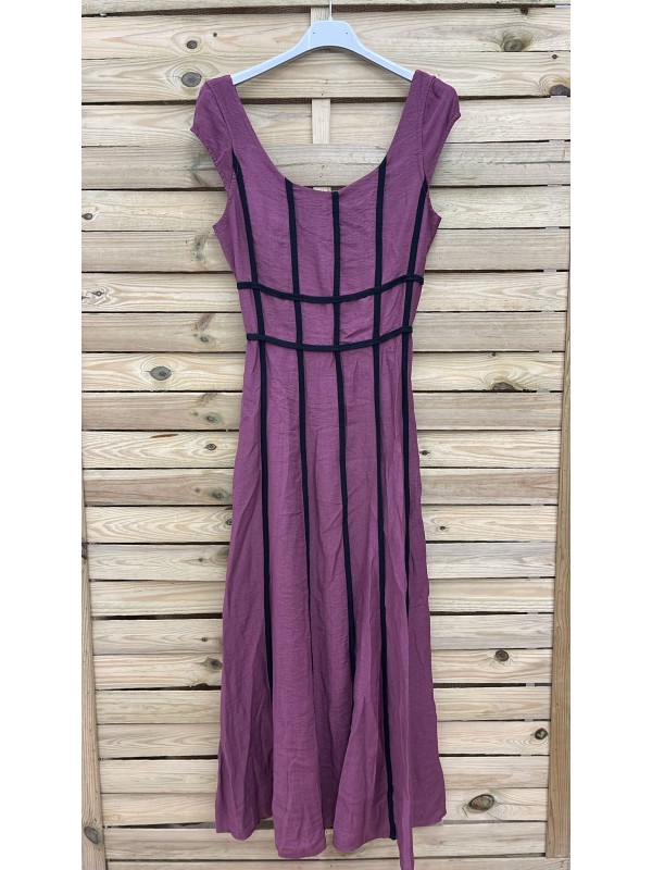 Vestido liso líneas cruzadas 2