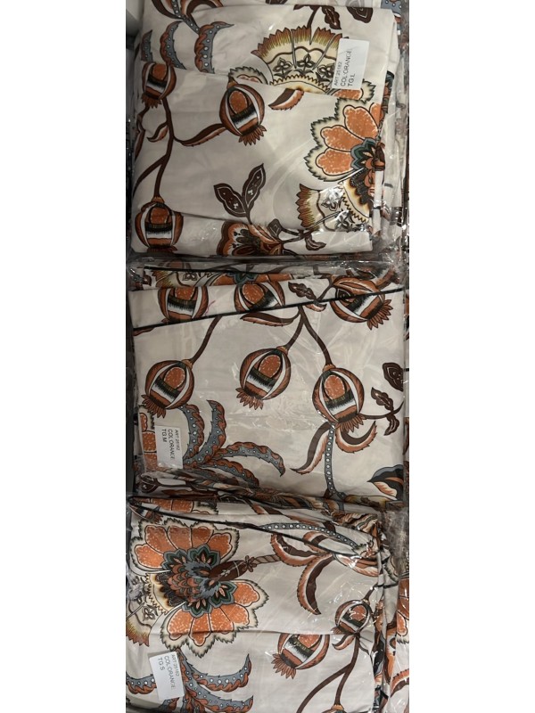 Vestido evasé flores de sisa con líneas lisas verticales 2