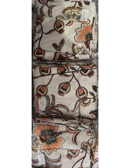 Vestido evasé flores de sisa con líneas lisas verticales