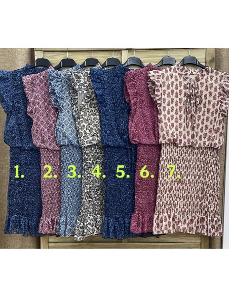 Vestido mini falda fruncida doble lazo en escote