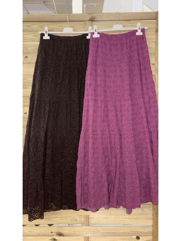 Falda larga de encaje 2