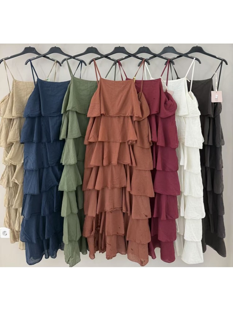 Vestido largo volantes