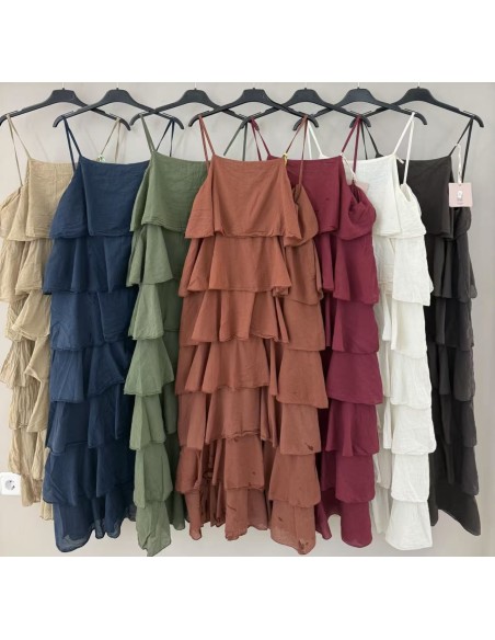 Vestido largo volantes