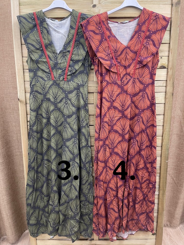 Vestido estampado detalle puntillita en escote