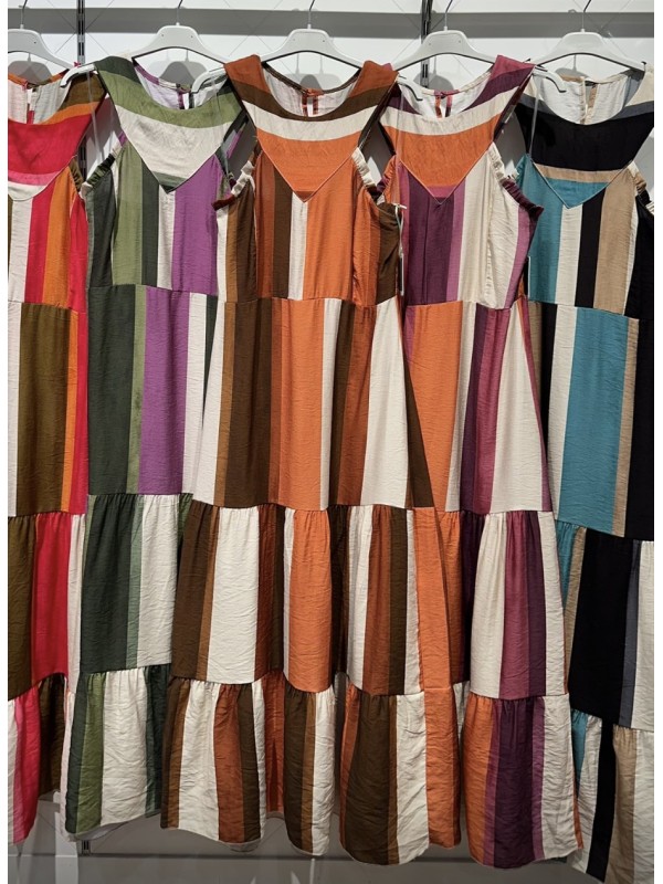 Vestido halter parches con volantito en sisa