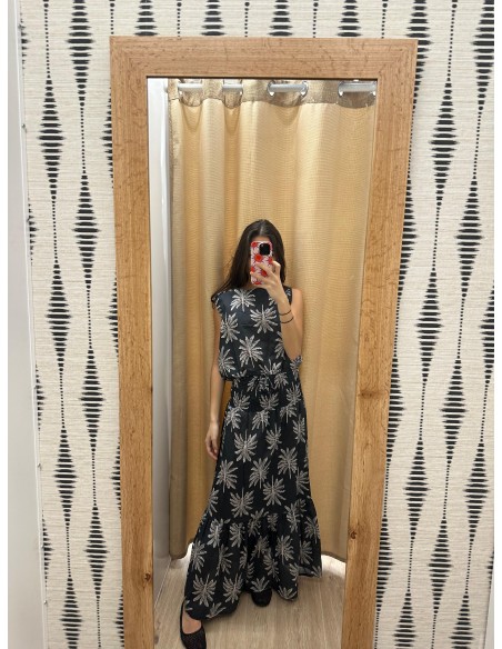 Conjunto palmera de top cordón y falda cintura fruncida