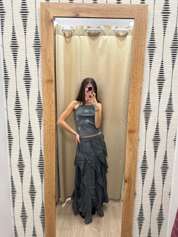 Falda larga volantes en diagonal 2