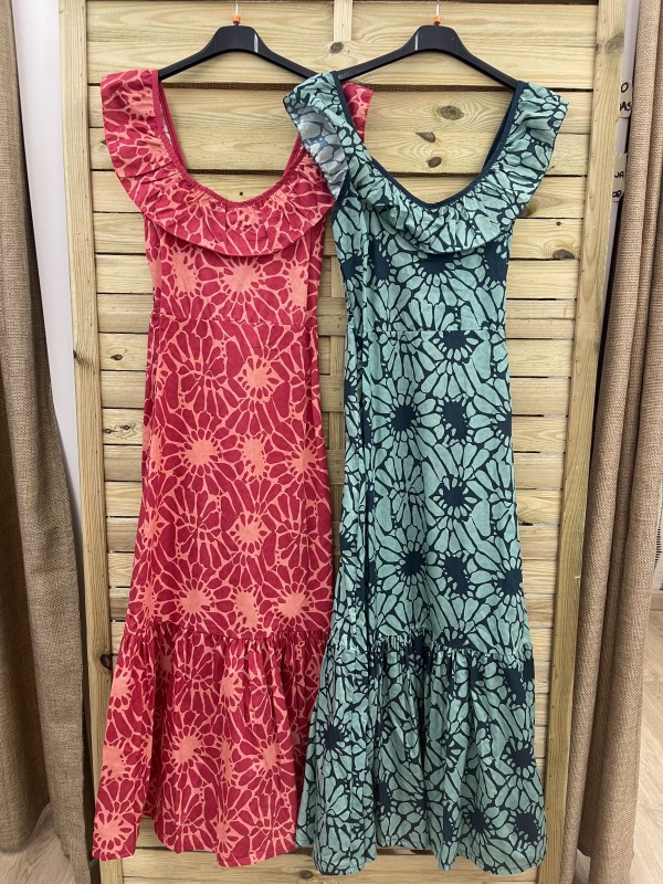 Vestido Marga escote redondeado con volante