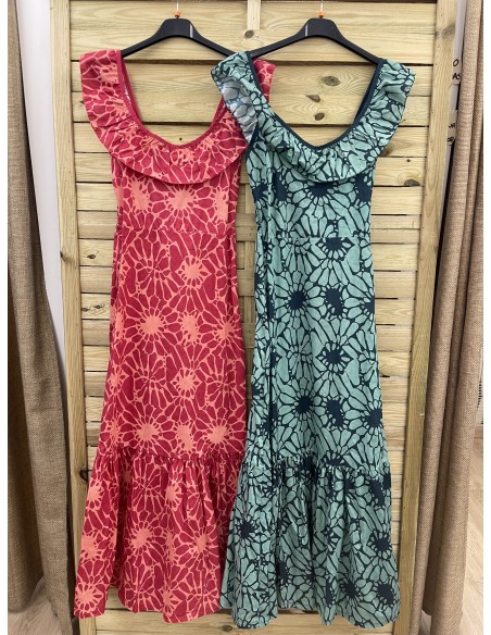 Vestido Marga escote redondeado con volante