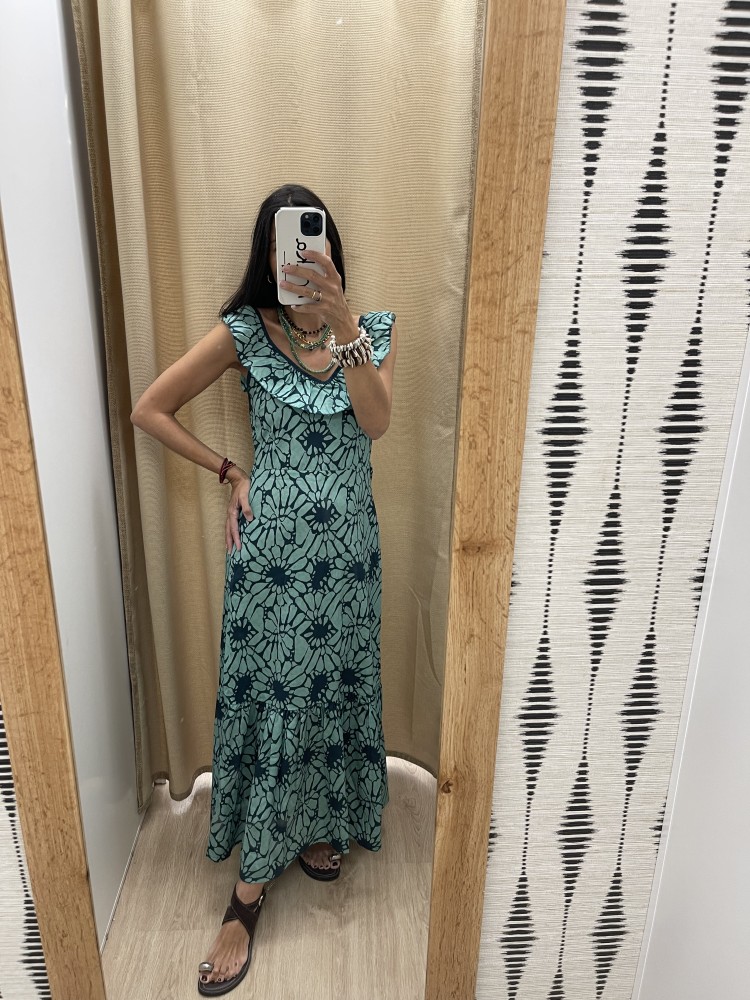 Vestido Marga escote redondeado con volante