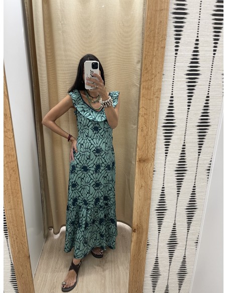 Vestido Marga escote redondeado con volante