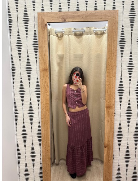 Falda Carla rayas volante en bajo