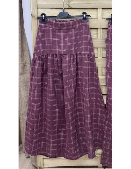 Falda Carla cuadros corte en cadera