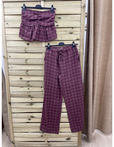 Pantalon Carla cuadros recto