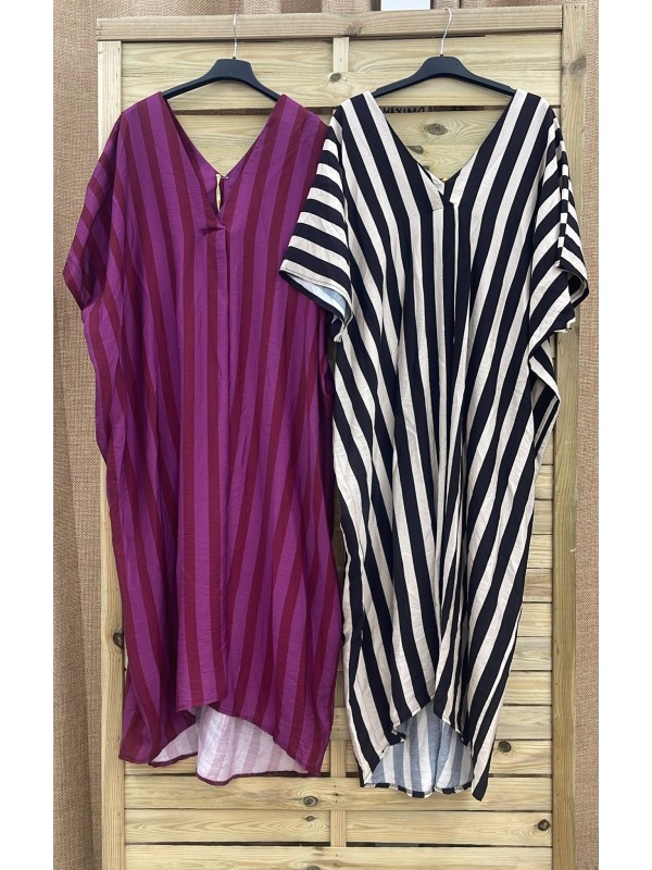 Vestido túnica de rayas verticales