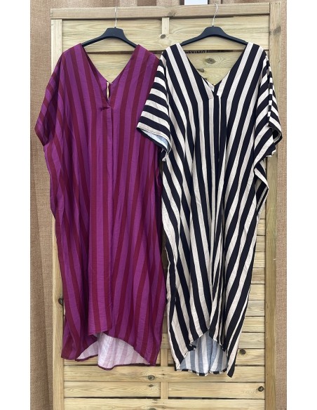 Vestido túnica de rayas verticales