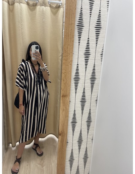 Vestido túnica de rayas verticales