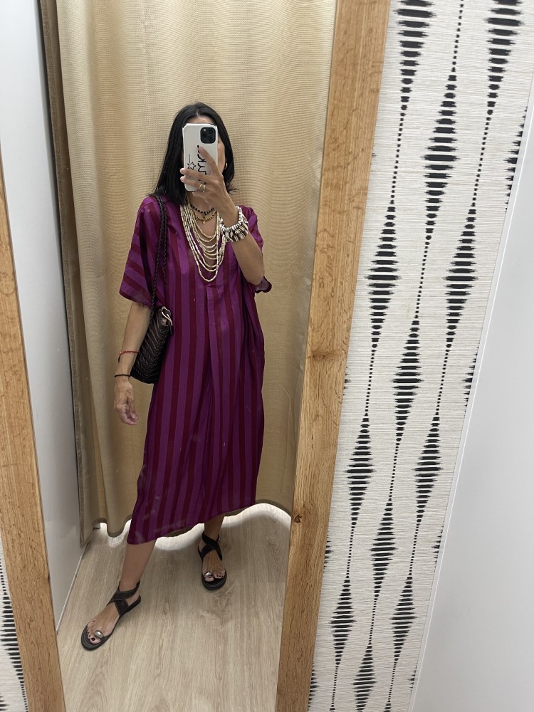 Vestido túnica de rayas verticales