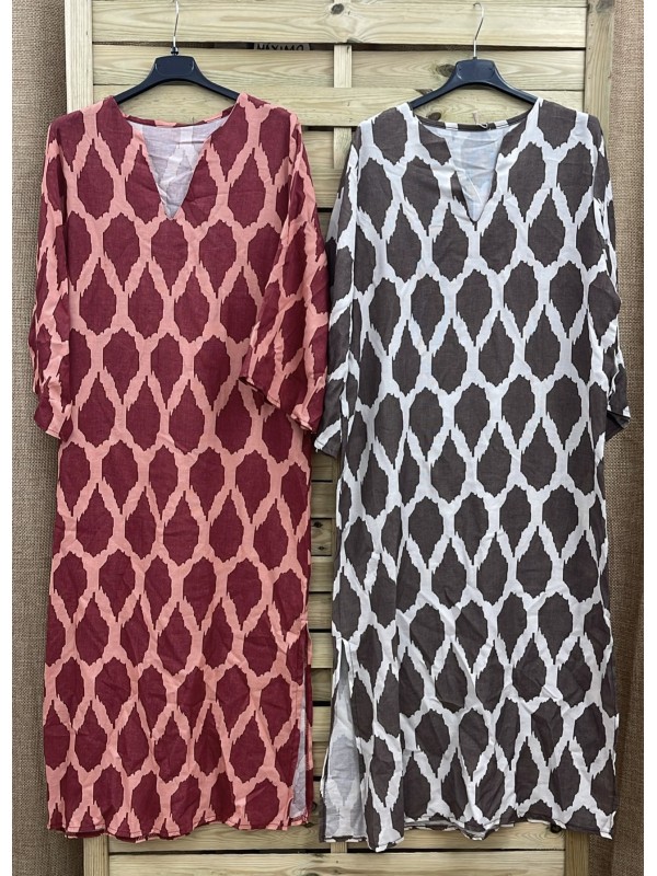 Vestido rombos de manga larga