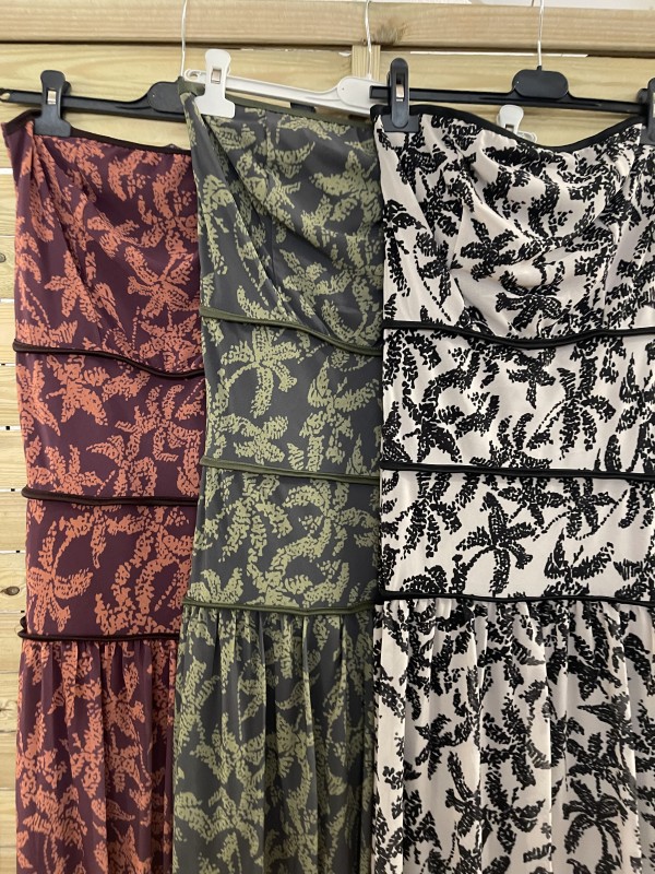 Vestido de gasa palmeritas con vivos lisos horizontales 2