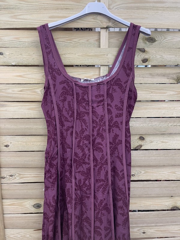 Vestido evasé de sisa palmeritas líneas verticales lisas 2