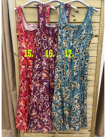 Vestido evasé de sisa estampado flores con cortes verticales