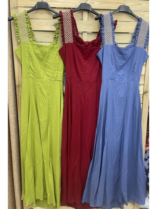 Vestido hilitos dorados en sisa y nudo trasero 2