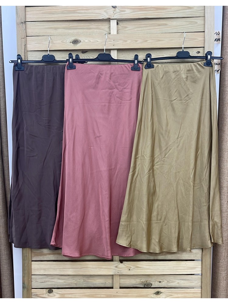 Falda midi de saten Celia