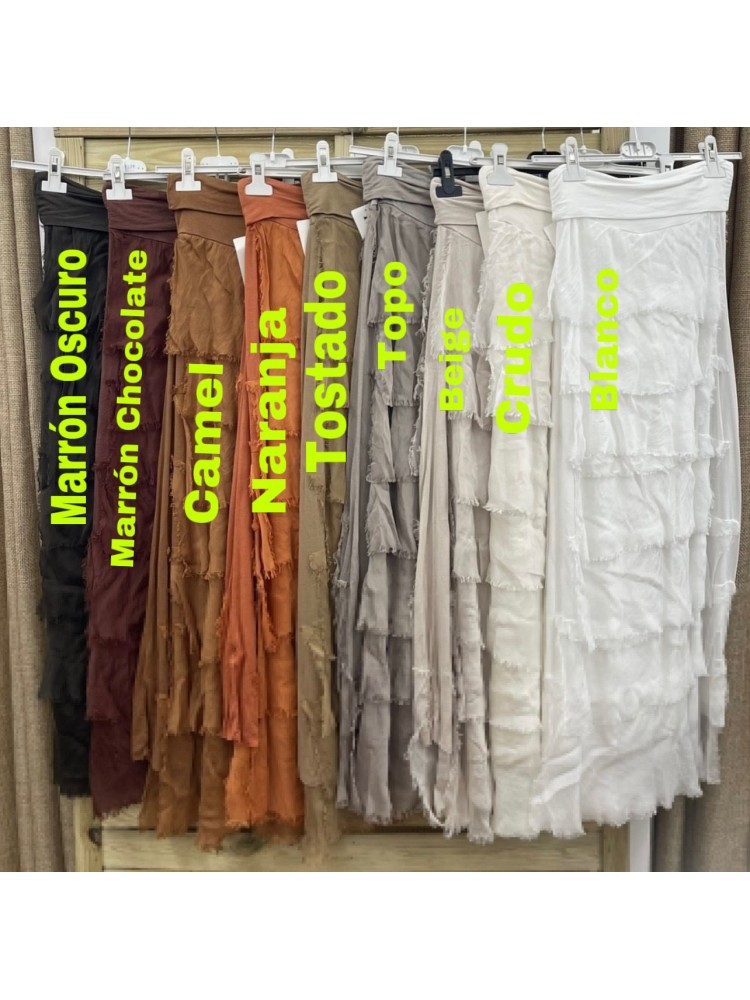 Falda volantes de gasa