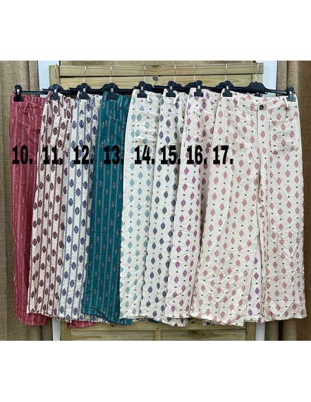 Pantalon culotte estampado con bolsillos delanteros