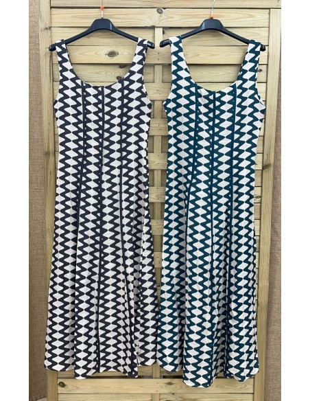 Vestido zig zag vertical con líneas lisas