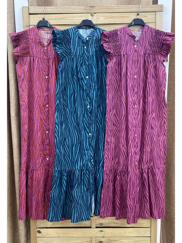 Vestido camisero print de sisa