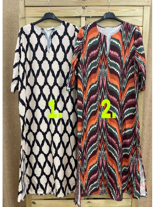 Vestido suelto estampado con manga