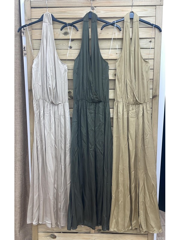 Vestido satén cruzado Celia