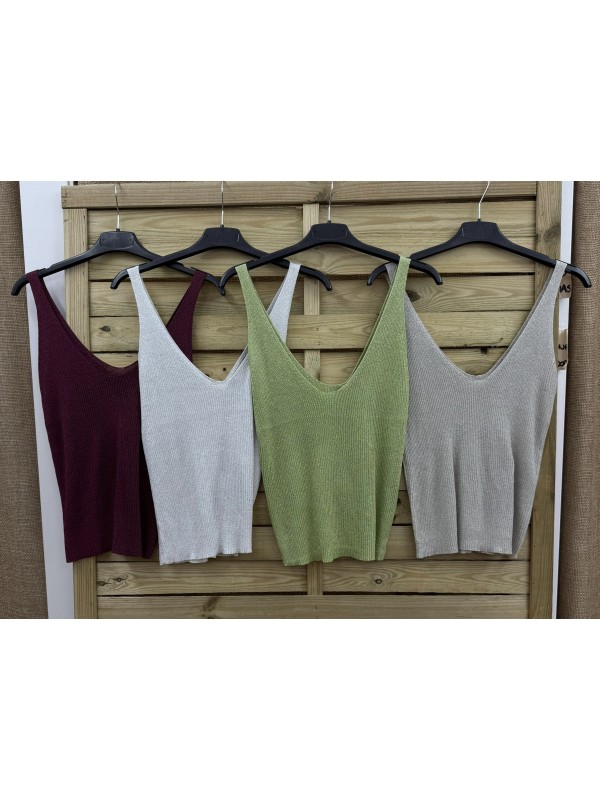 Top canalé brillito