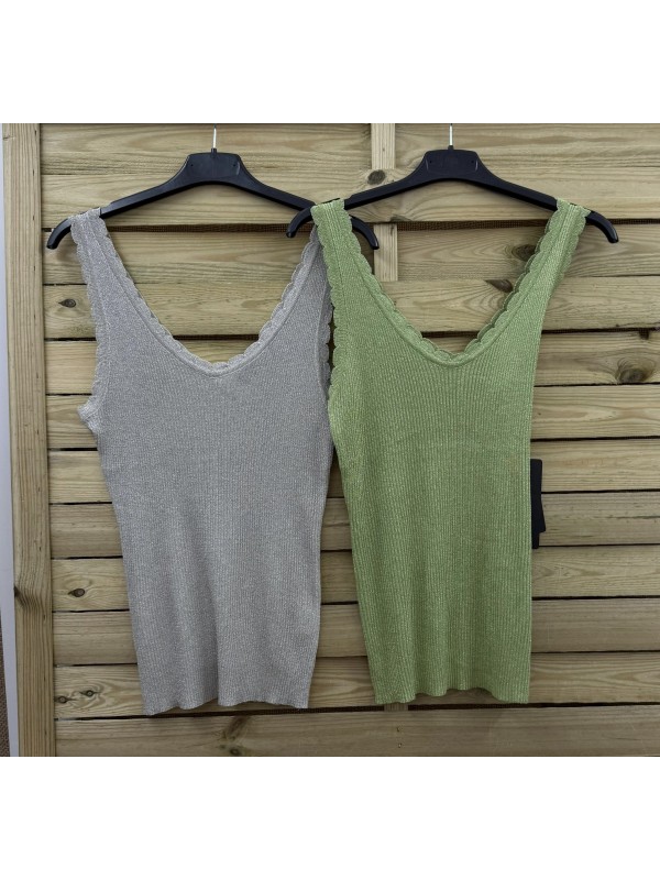 Top canalé brillito ondas