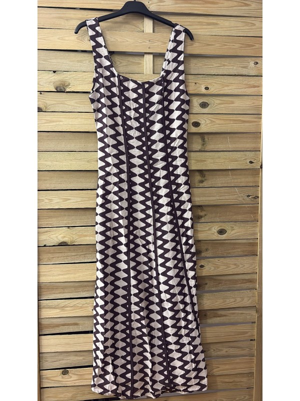 Vestido zig zag vertical con líneas lisas 2