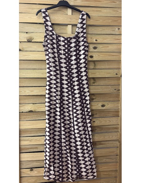 Vestido zig zag vertical con líneas lisas