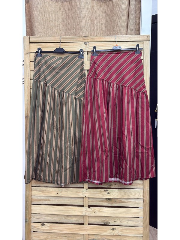 Falda bicolor rayas verticales