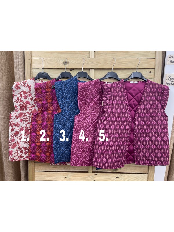 Chaleco estampado acolchado