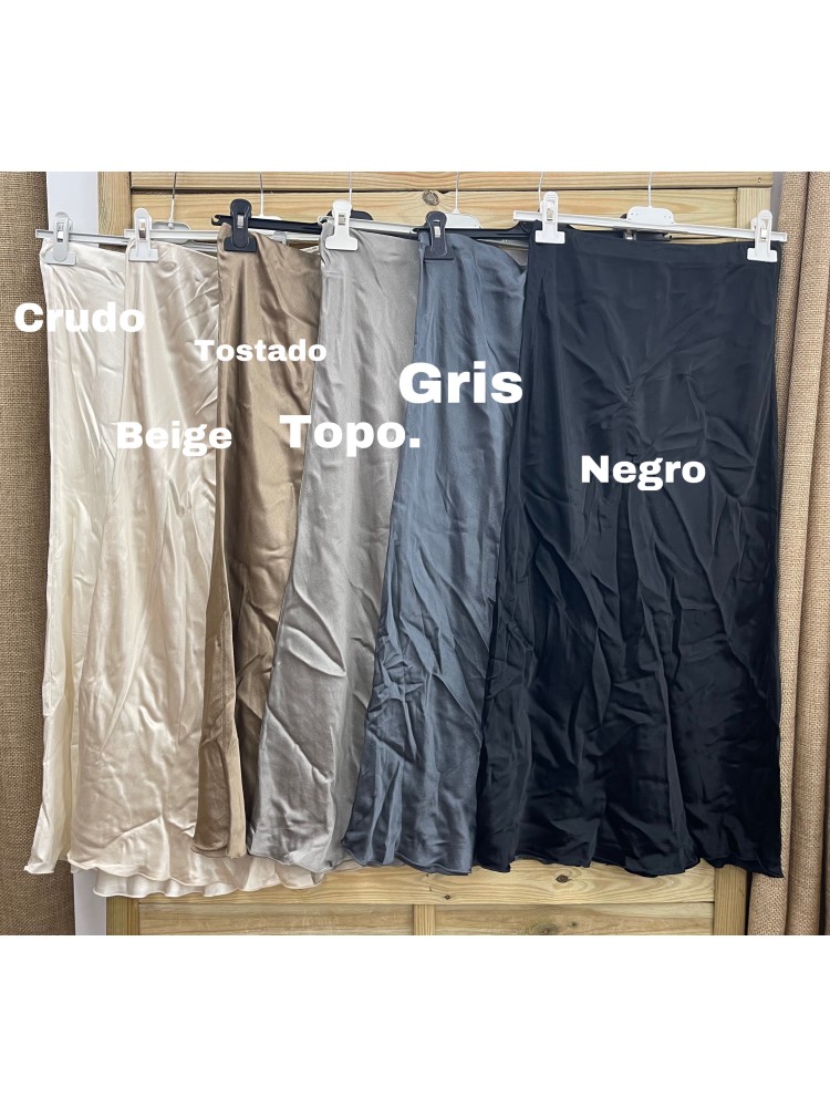 Falda midi de satén