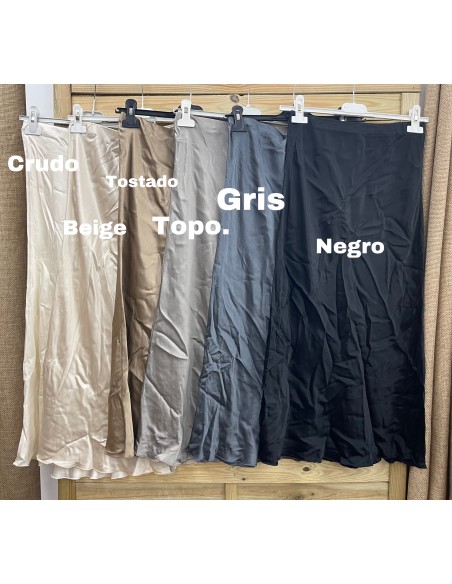 Falda midi de satén